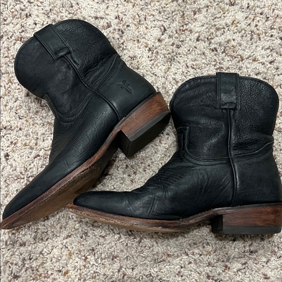 Frye Black Leather Ankle Cowboy Boots - Picture 9 of 10